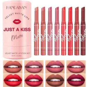 Heng Fang (2 in 1) Multi Colour Velvet Lipliner & Lipstick – 8 Pcs Set